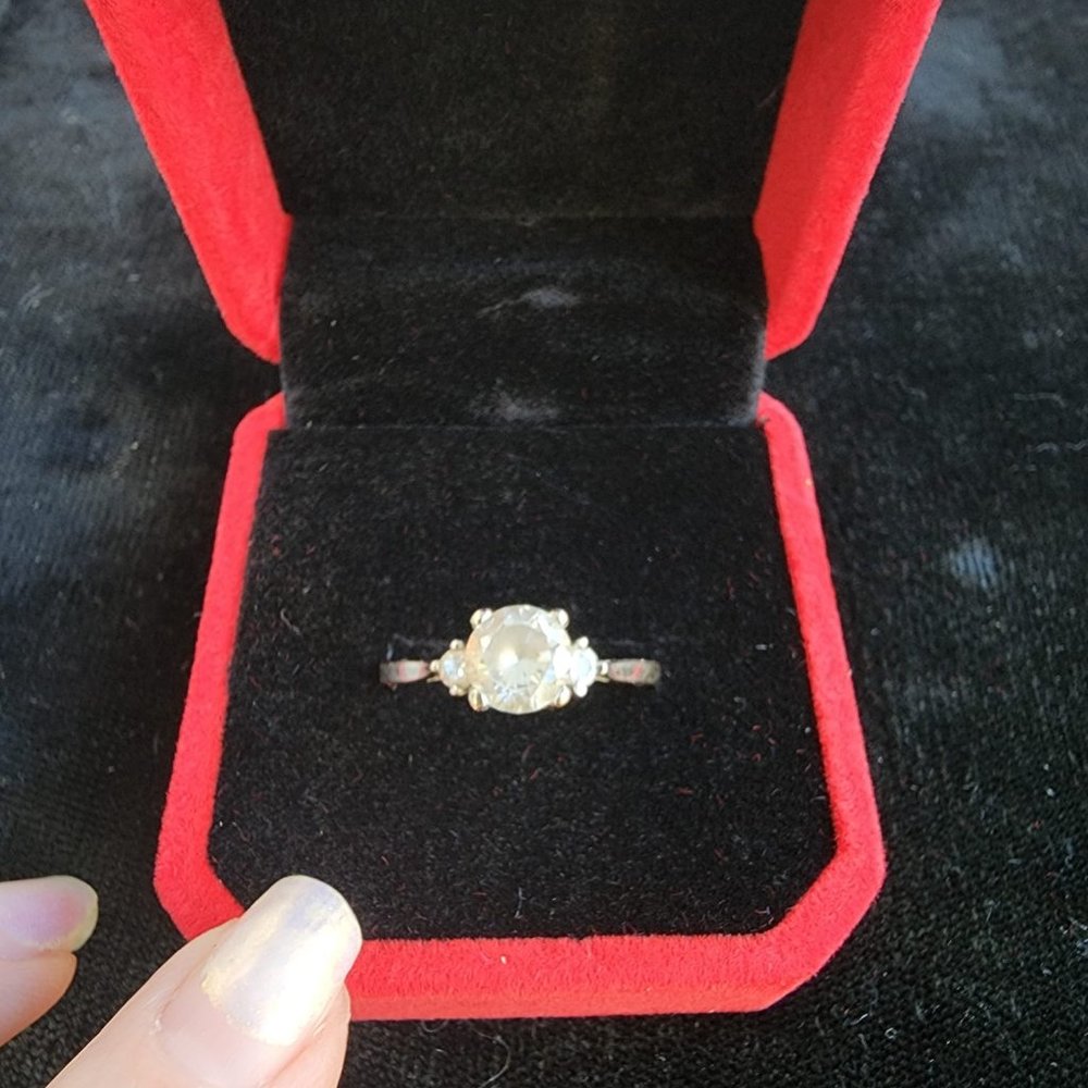 14K CZ ( cubic zirconia ) white gold ring